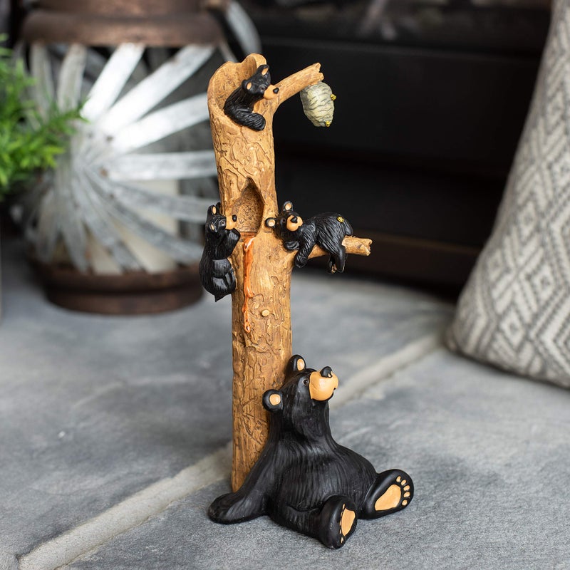 DEMDACO Bearfoots by Jeff Fleming Honey Tree Black Bear 9 x 3 Hand-cast Resin Tabletop Figurine Sculpture - Image 2
